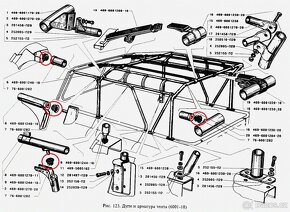 Vložky do konstrukce střechy UAZ 469, GAZ 69 - 3
