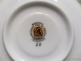 Starý dezertní talířek s květy, porcelán Bohemia - 3