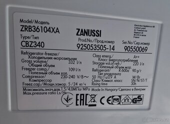 Lednička ZANUSSI 332l, r.v. 2019 - 3