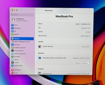 MacBook Pro 16” 2021 /32GB RAM/512GB SSD/Záruka - 3