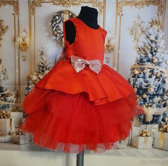 Dětské slavnostní šaty červené - 3