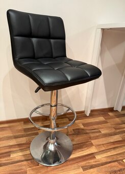 Bílý barový stůl a 2 černé židle - moderní set - 3