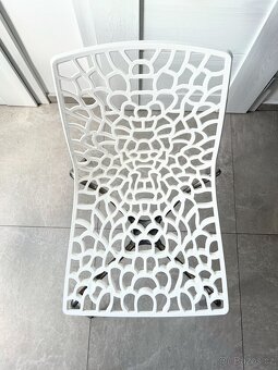 Set 4x bílá designová jídelní židle - plast/kov - 3