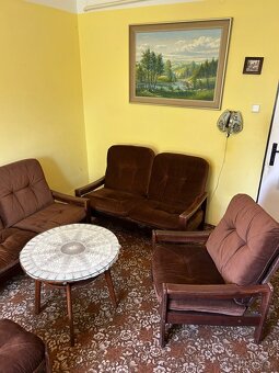 Retro dřevěná sedací souprava - 3