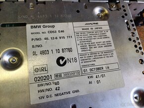BMW E46 radio CD + 1DIN ramecek + Dension USB/3,5 Aux - 3