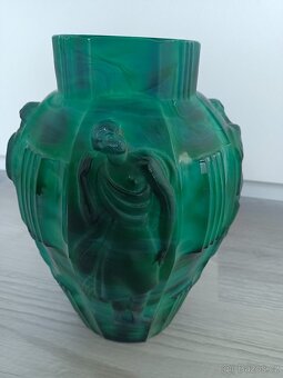 Starožitná malachitová váza – Art Deco - 3