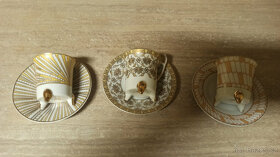 Malé šálky s podšálky na kávu - 3 kusy - 3