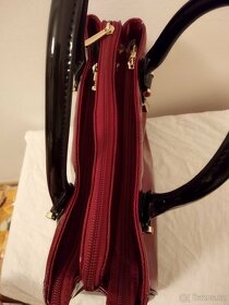 Kabelka tmavě červená krokodýlí - 3