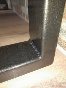 Konferenční stolek masiv dub/kovové nohy - 3