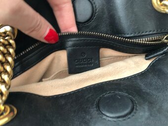 Luxusní Gucci kabelka - originál, černá, zlatý kov - 3