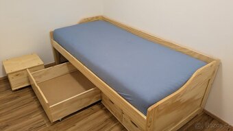 Jednolůžková postel se zásuvkami + zdravotní matrace - 3