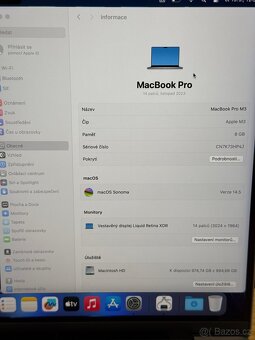 NOVÝ APPLE MACBOOK PRO 14” 2023 M3/1TB/8GB/BATERIE 100% - 3