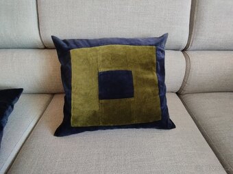 Povlak na polštáře patchwork sametový 5ks -JAKO NOVÉ - 3