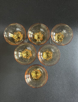 6x ambrová sklenice na sekt 150ml, Milan Metelák - 3
