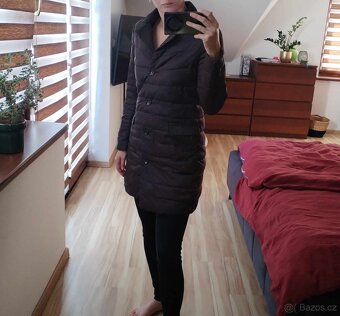 Podzimní hnědá prošívaná bunda kabát Sisley S/M - 3