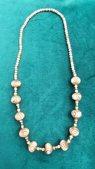 Náhrdelník slonová kost hnědé kuličky - 3