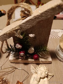 Mix vánočních ozdob a dekorací (dřevo, textil, vintage) - 3