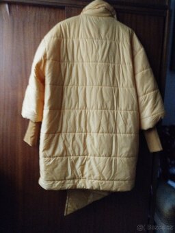 Žlutý prošívaný kabát,bunda L - 3
