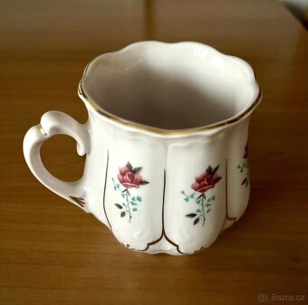 Hrnky bucláky růžový porcelán s vázičkou - 3