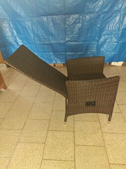 Zahradní křeslo polohovací - umělý rattan - 3