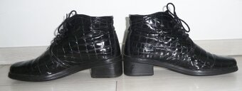 Kožené kotníkové lakované boty, vel. 41, zn. Gabor - 3