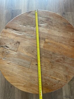 Designový konferenční stolek – masivní dřevo a kov - 3