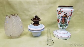 Krásná, velká starožitná petrolejová lampa - 3