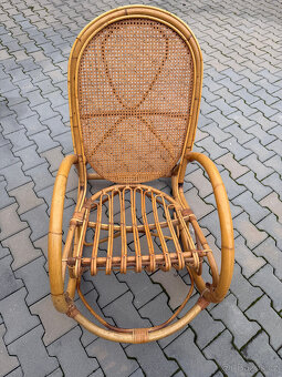 Luxusní, retro, přírodní ratanové houpací křeslo - 3