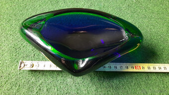 Modro-zelený skleněný popelník - 3