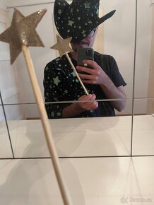 Plášť a čarodějnický klobouk + hůlka. - 3
