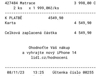 Matrace 90x200 - 3