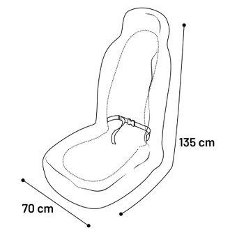 Ochranný potah do auta na jedno sedadlo - černý - 135 x 70 c - 3