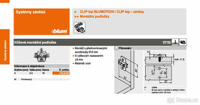 173L8100 křížová montážní podložka BLUM CLIP s eurošrouby - 3