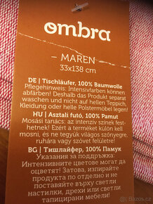 Nový světle vínový běhoun na stůl Ombra 33x138cm z Rakouska - 3