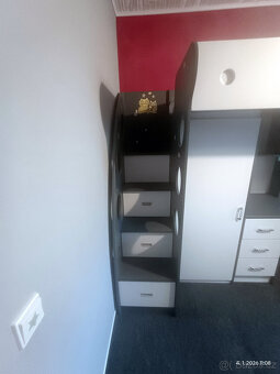 Patrová postel s psacím stolem a skříní - 3