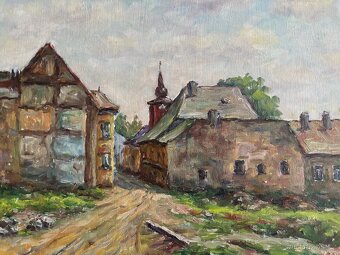 Obraz V. Paukner, Náves, olejomalba 45x60 - 3