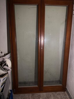 Dveře dvoukřídlé masiv venkovni balkonové - 3