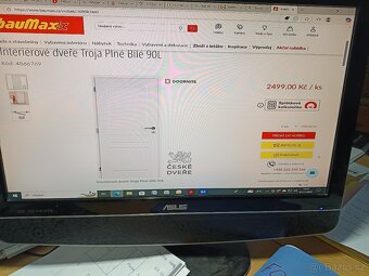 Prodám vnitřní dveře Troja plné bílé 90L 2 ks - 3