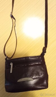 Hnědá kožená kabelka - 3