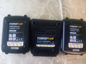 PowerPlus 18V 1300mAh, 2ks + nabíječka + napájecí kabel - 3