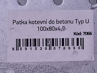 2x Kotevní patka do betonu typ U 100 x 80 x 4,0 (Q02) - 3