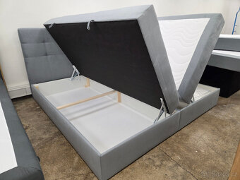 Nová boxspring postel BERO KING šedá 200x200 cm - 3