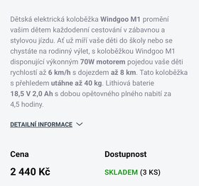 Elektrokoloběžka NOVÁ NEPOUŽITÁ Windgoo M1 - 3