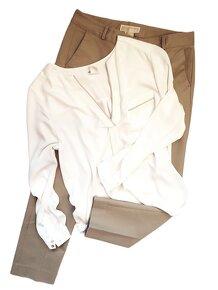 Bezove kalhoty Michael Kors/Halenka H&M - 3