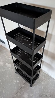 Regál na kolečkách černý Mobelix - 3