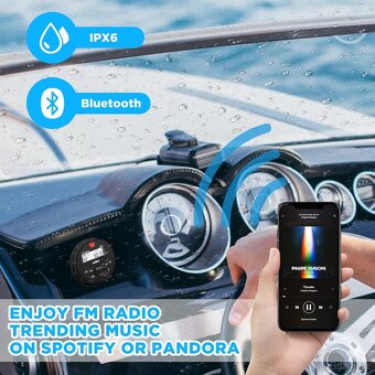 VELEX 163D autorádio voděodolné IPX6,DAB,Bluetooth,FM,USB 4x - 3