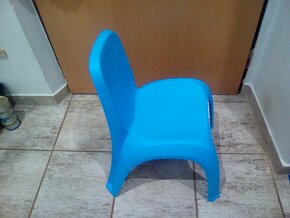 Plastová dětská židlička židle modrá - 3
