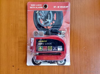 Zámek kotoučové brzdy kola nebo motorky s alarmem - 3