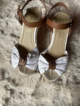 Espadrilky sandály na klínku platformě - 3