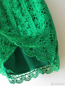 Dámské krajkové pouzdrové šaty zelené S M 36 38 - 3